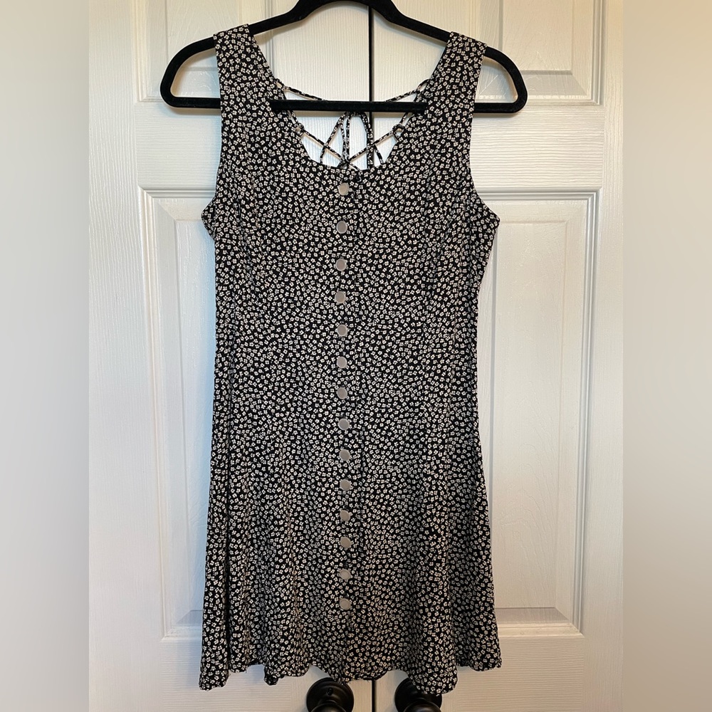 Vintage 90s floral rayon mini dress, size small